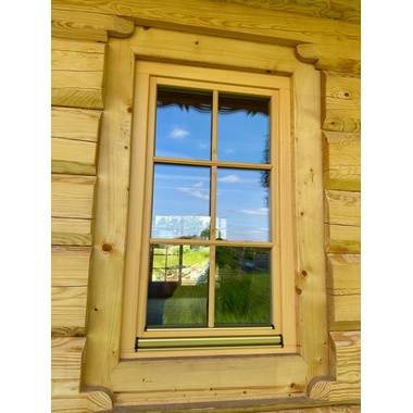 okna drewniane dom z bali Nowy Targ realizacja Knapstol