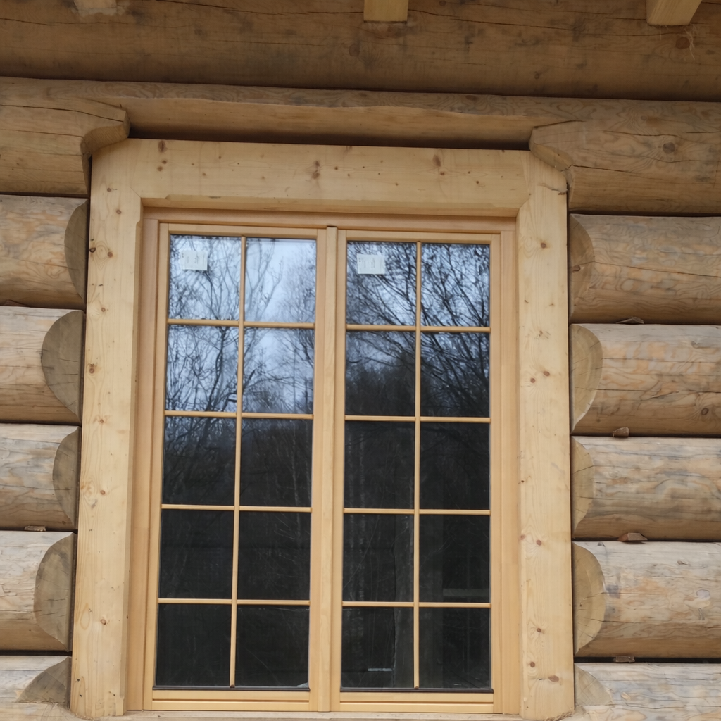 Okna drewniane szpros dom z bali Sucha Beskidzka