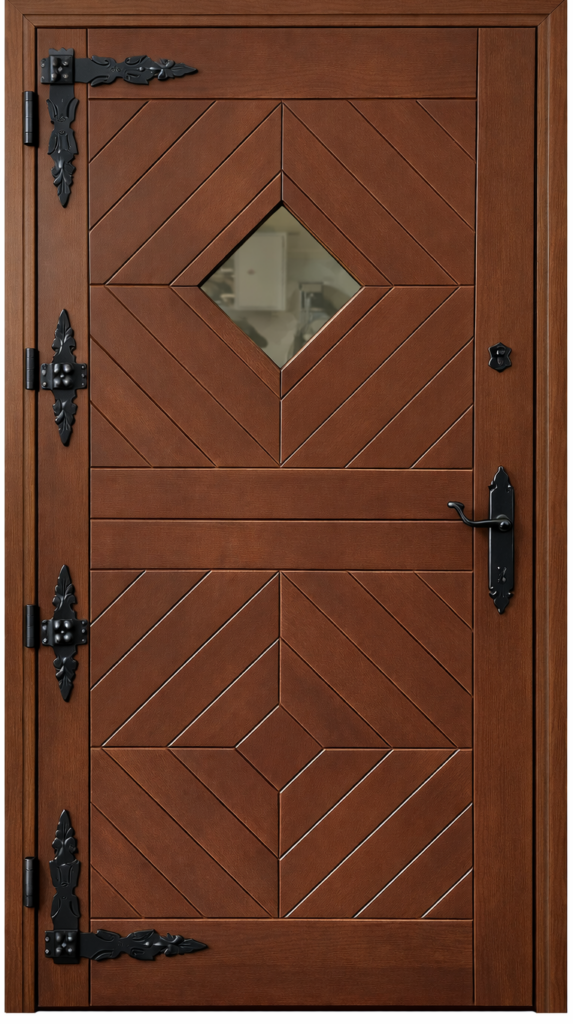 Realizacje Drzwi drewniane zewnętrzne dom z bali Bochnia producent Knapstol