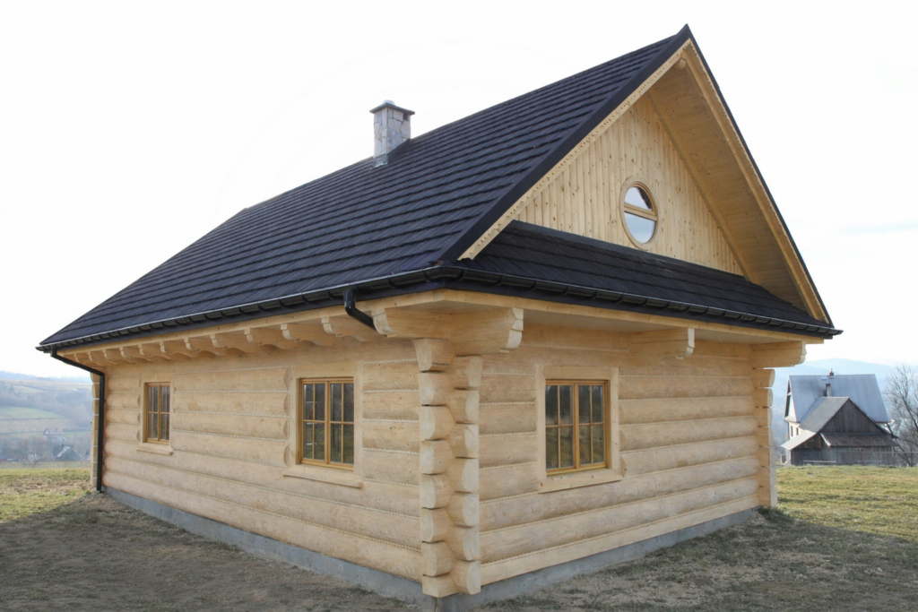 Okna drewniane dom z bali Jordanów producent Knapstol