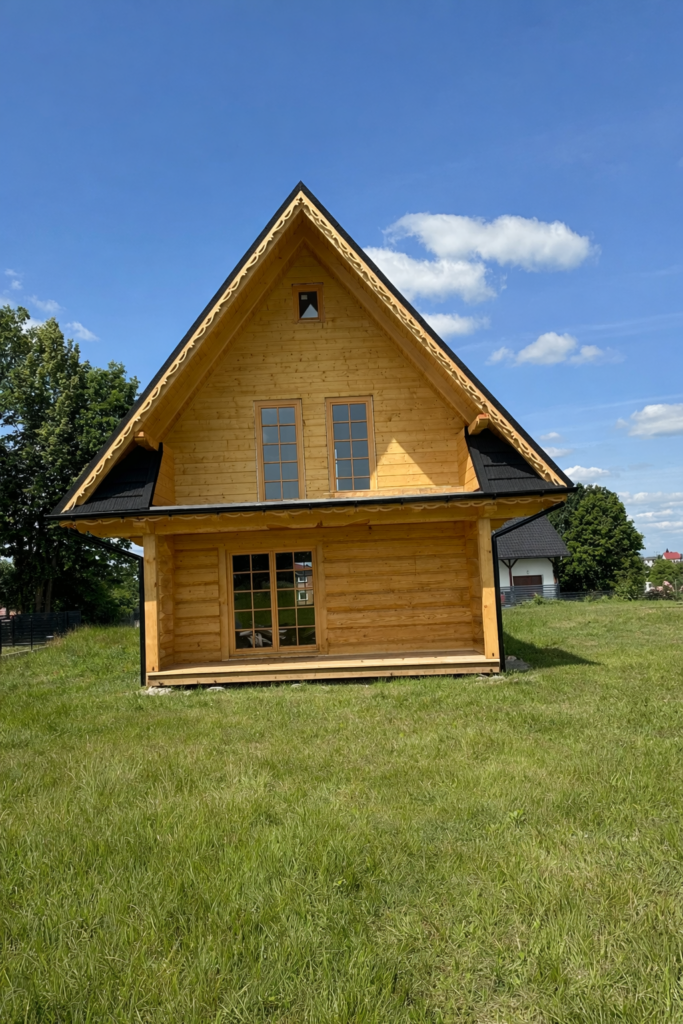 okna drewniane dom z bali Dobczyce producent Knapstol