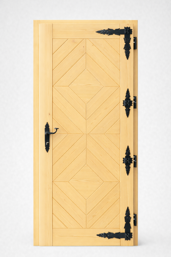 Drzwi drewniane Drzwi drewniane zewnętrzne jodełka dom drewniany Kraków