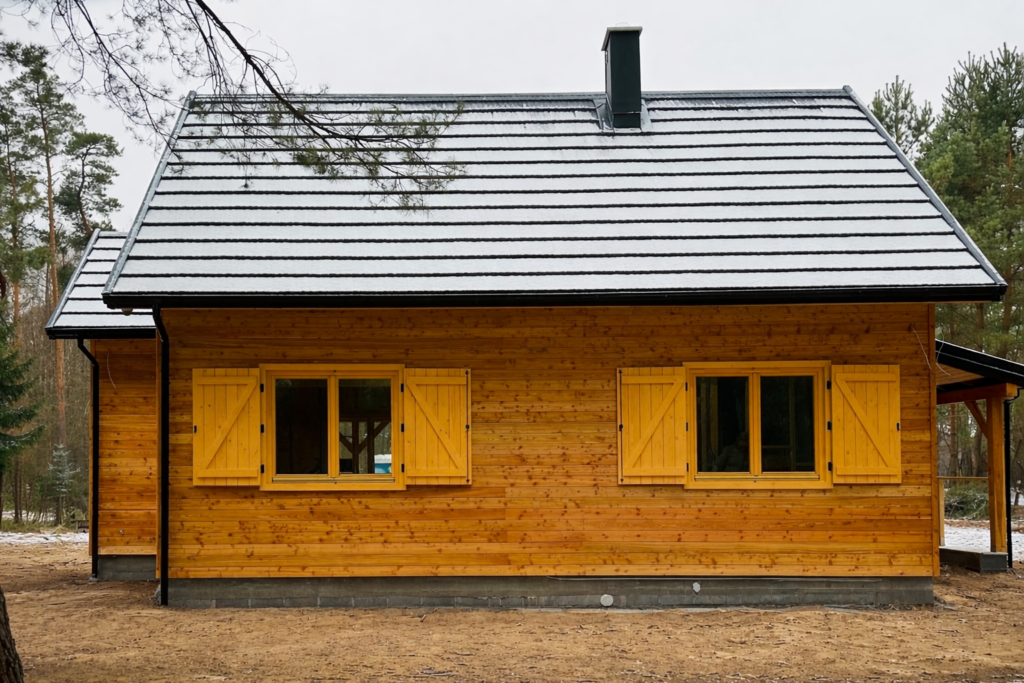 okiennice drewniane dom z bali Kraków producent Knapstol