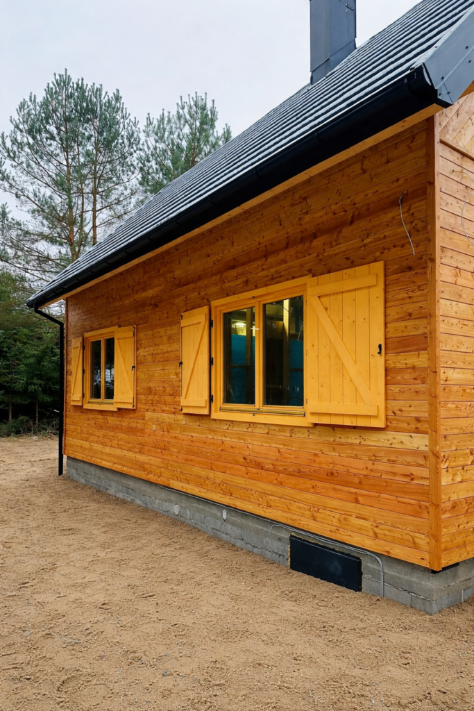 okiennice drewniane dom z drewna Olkusz producent Knapstol